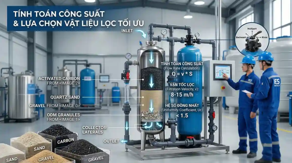 Hệ thống lọc áp lực là gì? Giải pháp xử lý nước tối ưu cho doanh nghiệp 2 nguyên lý hoạt động của bồn lọc áp lực