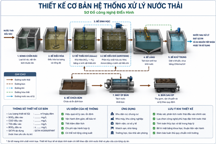 Thiet ke co ban he thong xu ly nuoc thai