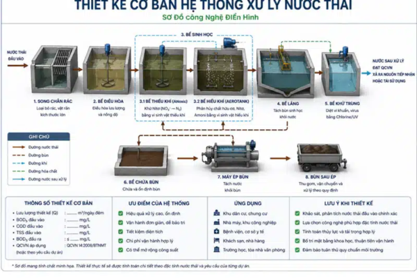 Thiết Kế Cơ Bản Hệ Thống Xử Lý Nước Thải: Quy Trình, Tiêu Chuẩn Và Những Lưu Ý Quan Trọng